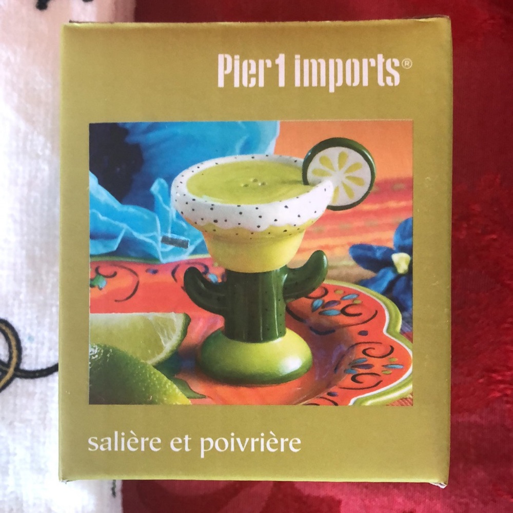 Pier One 2 piece cactus margarita salt and pepper shaker